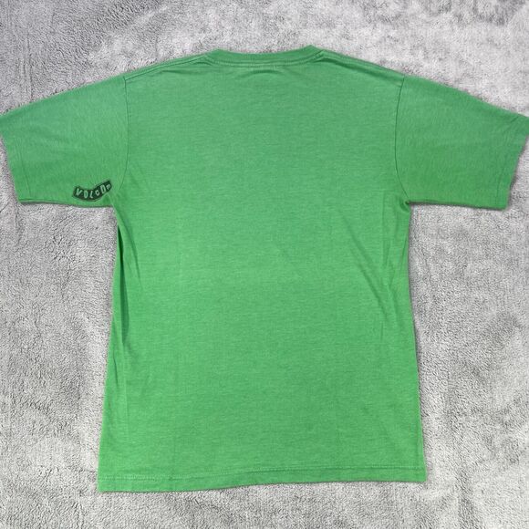 Vintage 90s Y2K Volcom Mens M Green Faded Skate Skater BMX Graphic Tee Shirt - Picture 5 of 9